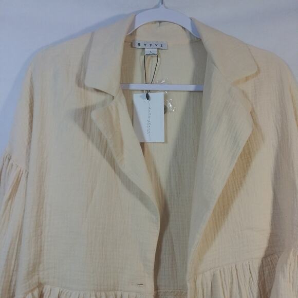 Hyfve Layered With Love Cream Natural Neutral Classic Jacket Size L - Picture 3 of 11